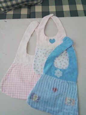 Set of 3 Handmade Baby Bibs New